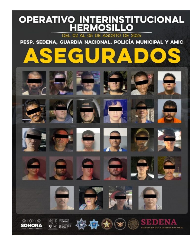 Operativo coordinado entre los tres niveles de Gobierno da resultados positivos en Hermosillo