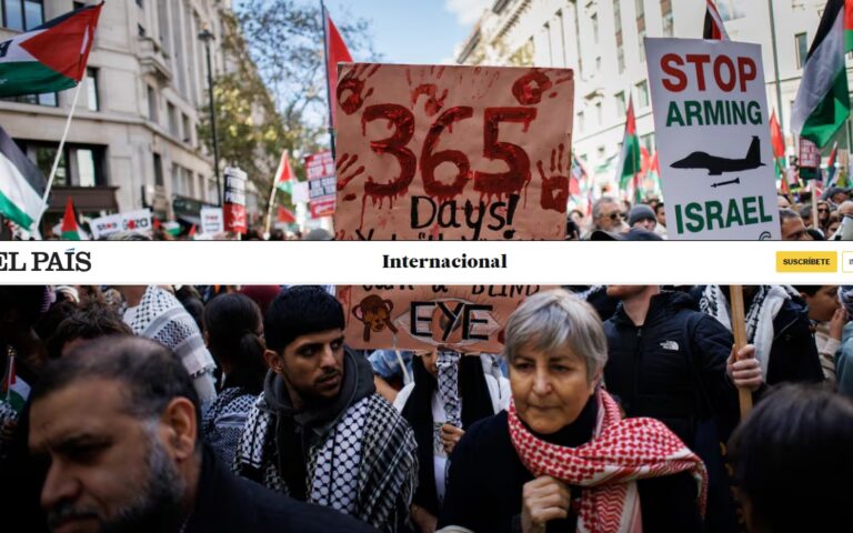 Miles marchan en apoyo a Palestina mientras Netanyahu critica a Macron por pedir detener la venta de armas a Israel