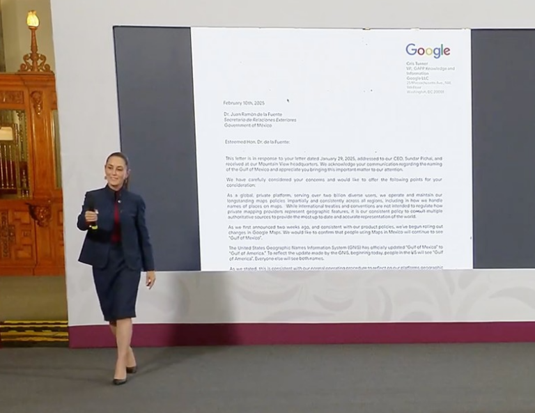 Sheinbaum desafía a Google: México llevará la disputa del Golfo a tribunales