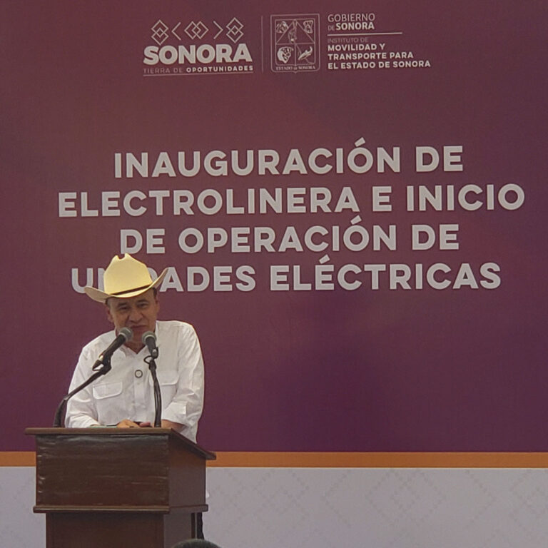 Sonora avanza en movilidad sustentable: inaugura primera electrolinera para transporte público eléctrico