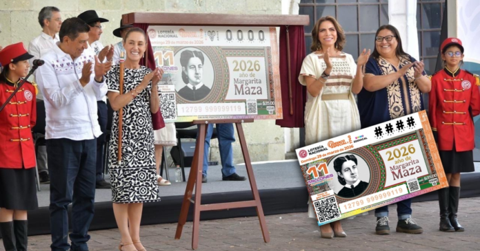 SHEINBAUM-DEVELA-BILLETE-LOTERIA-NACIONAL-MAGARITA-MAZA